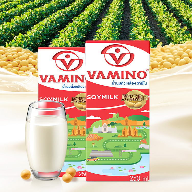 Thailand Imports Vamino Wow Mino Original Soy Milk 250ml * 6 Boxes Breakfast Milk Beverage Vitasoy Carboxed