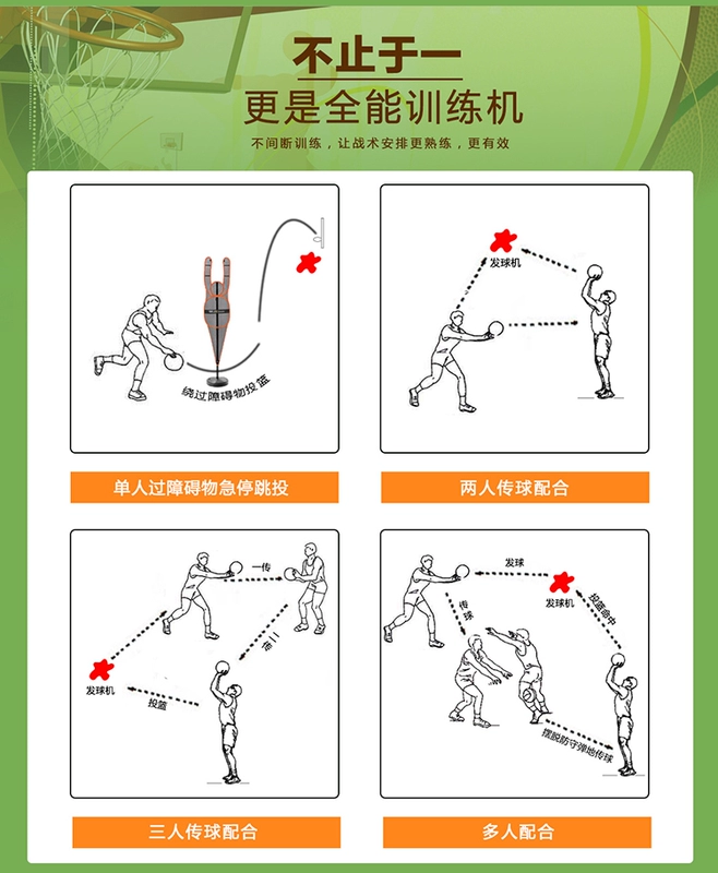 Siboasi đào tạo bóng rổ máy bóng tự động đưa đón bóng thông minh thiết bị đào tạo đa tốc độ điều chỉnh thiết bị chụp thể thao - Bóng rổ