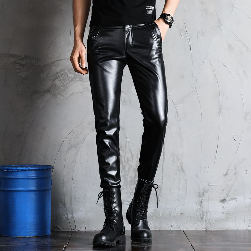 Pants men's body car tightly tightly waist and Han Motorcycle wind and waterproof plus warm autumn and winter