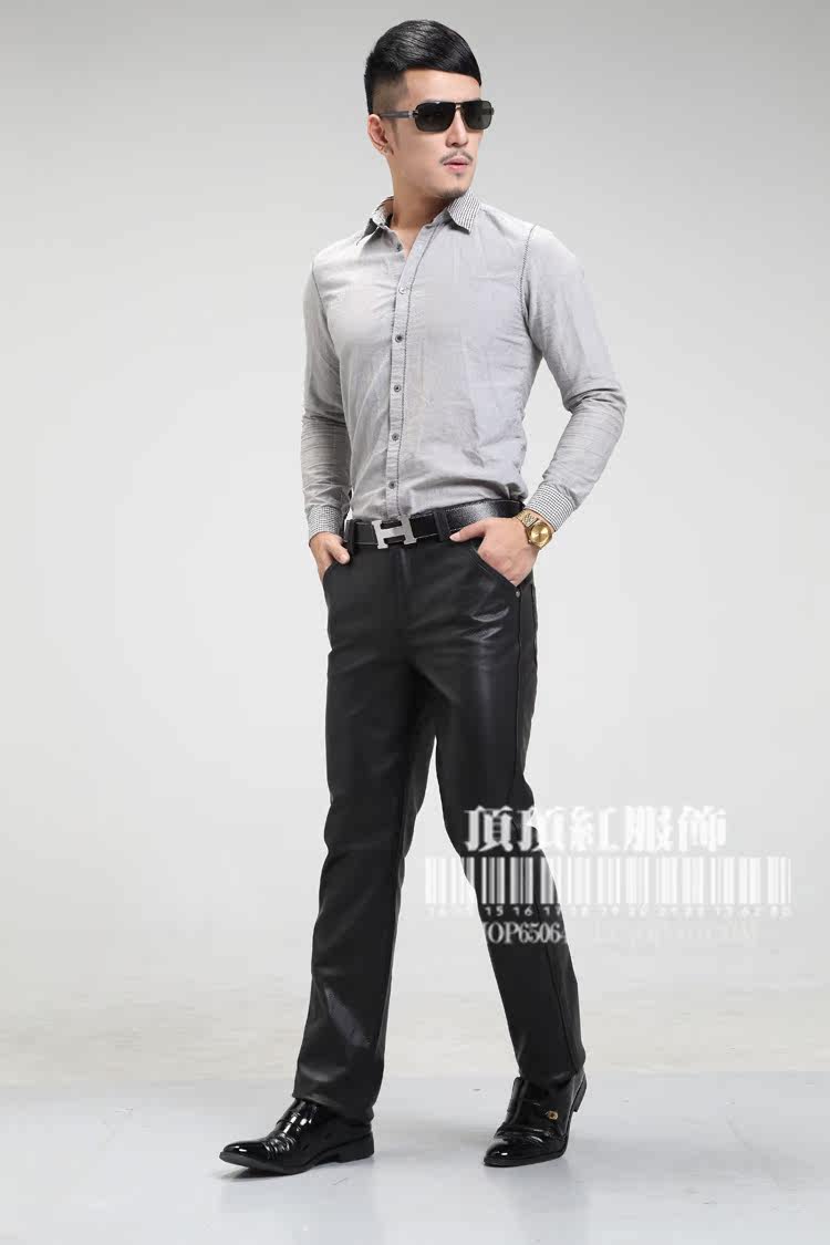 Pantalon cuir homme droit pour automne - Ref 1481785 Image 8