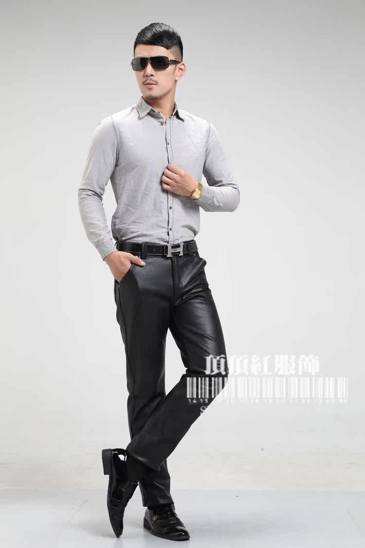 Pantalon cuir homme droit pour automne - Ref 1481785 Image 6