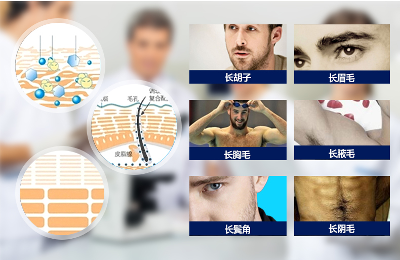 Râu tăng trưởng lỏng dày tăng trưởng nam râu đại lý nguyên sừng lông ngực lông mày lông mi tóc kem tăng trưởng tóc lỏng chuốt dài mi