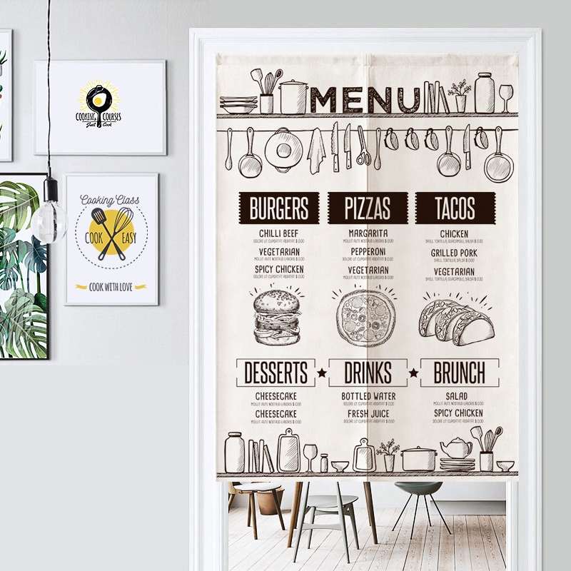 American-Style Kitchen Door Curtain Half Curtain Restaurant Personalized Cotton and Linen Short Curtain Anti-Oil Smoke Back Kitchen Curtain Nordic Decorative Fabric