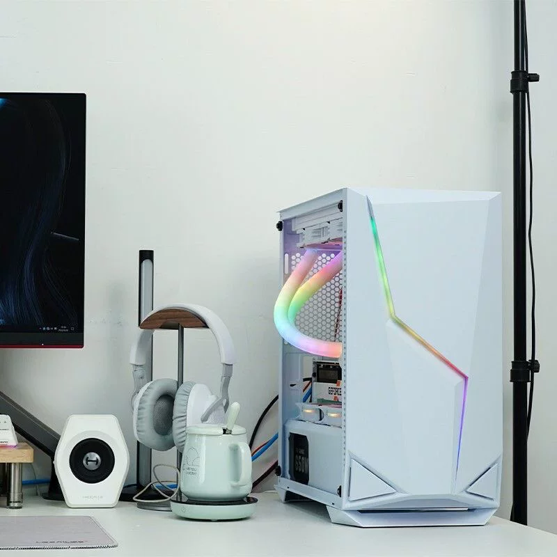 Панель игрового Phantom шасси MATX материнская плата чистый белый тестовый бэклайн 240 водяное охлаждение световая полоса настольный корпус ПК
