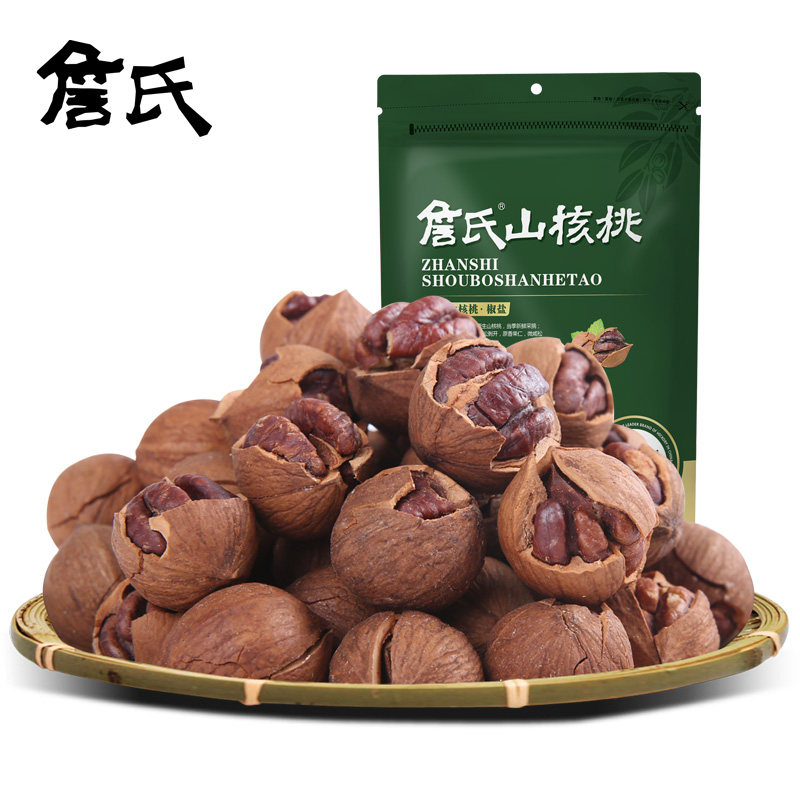 (Zhan's hand-peeled salt and pepper cream pecans 405g) Good peeled bagged Anhui Ningguo nut snacks fried goods