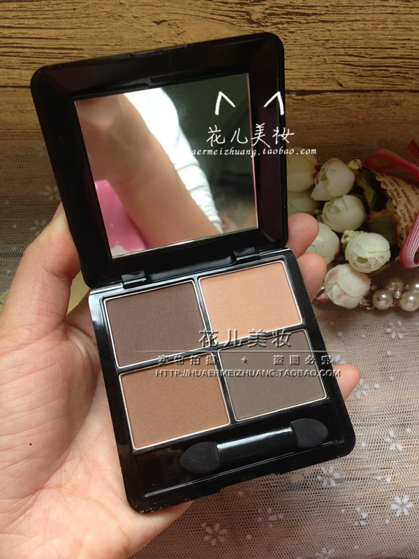 Huaerjia Four Colors Matte Matte Eyeshadow High Gloss Smoky Makeup Nude Eye Makeup Tone nâu đất - Bóng mắt