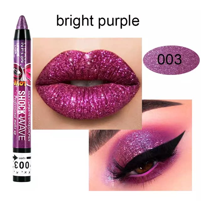 European and American makeup polarized glitter waterproof color eyeshadow pen