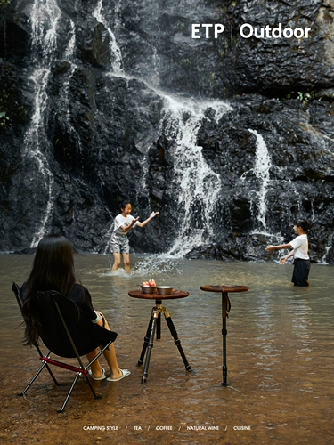 Дорожный тактический складной портативный штатив для кемпинга из натурального дерева