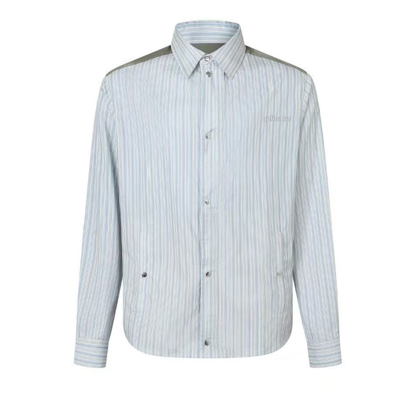 Trendy Brand 26 Spring/Summer Men's Striped Cotton Poplin Shirt, Fashionable Old Money Geometric Pattern Color-Blocking Long-Sleeve Shirt Trendy Brand 26 Spring/Summer Men's Striped Cotton Poplin Shirt, Fashionable Old Money Geometric Pattern Color-Blocking Long-Sleeve Shirt