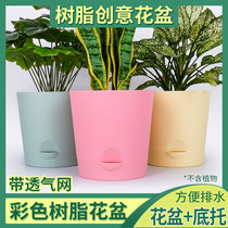 kt color pastoral increase thickened resin flowerpot corrosion resistance is not easy to deform home furnishings balcony garden