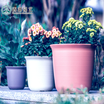 Alice long bowl thickened and raised round plastic flowerpot balcony Japanese resin suspendium deepens large pot