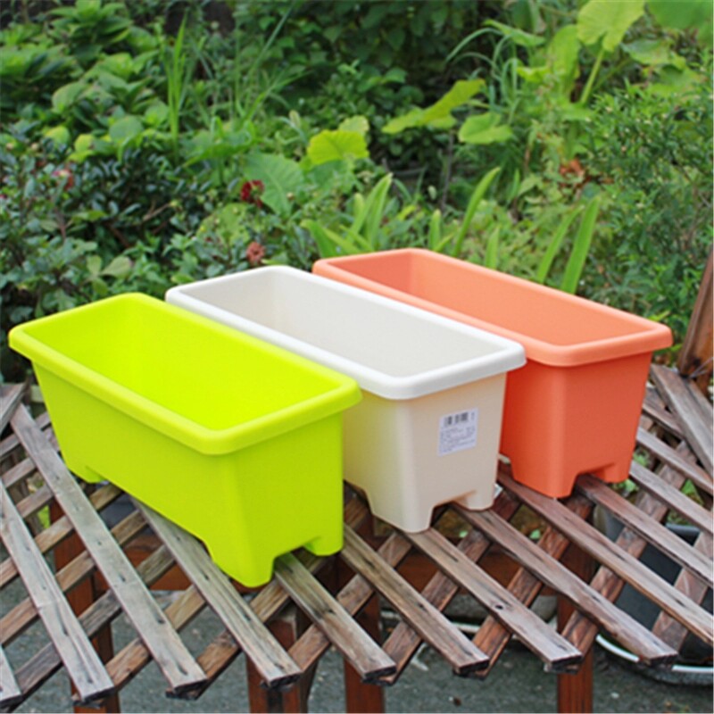 Alice quadrupee planting pot rectangular pp resin planting frosted long strip color pot