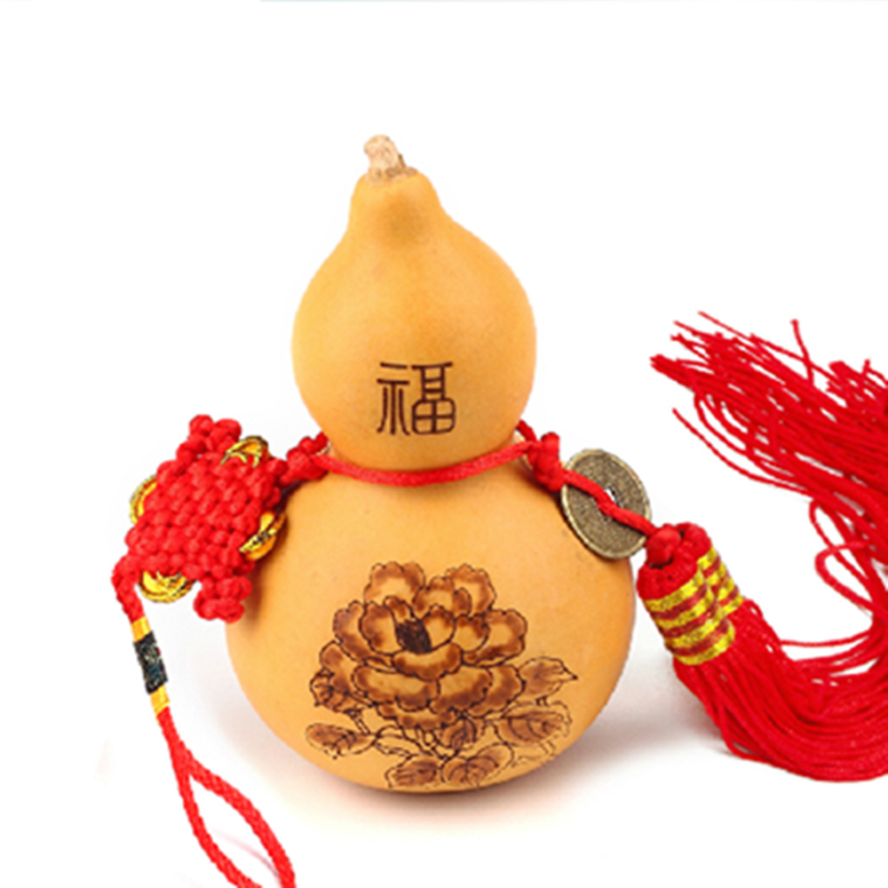 Fine natural gourd hanging Feng shui gourd ornaments carved auspicious pattern gourd town house evil gourd