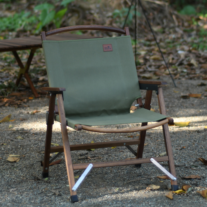 Kermit Camping Teak Outdoor Name Folding Chair Casual Single Martial Armchair Portable Self-Driving Tour Packable Lightweight