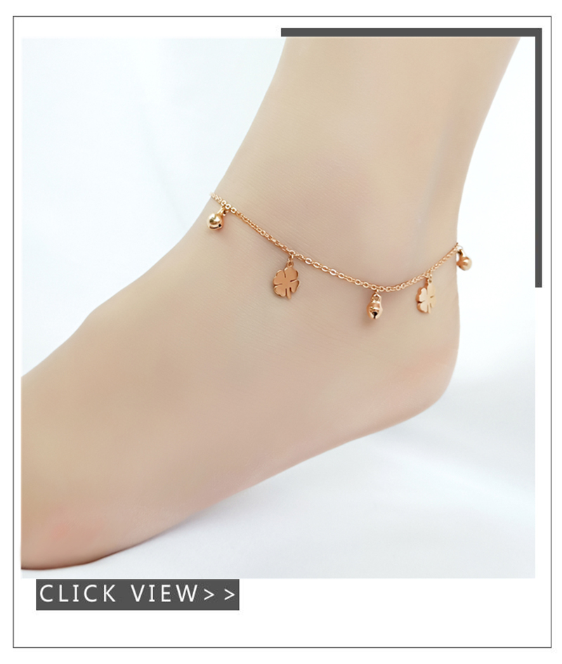 Titanium thép vàng hồng vòng chân nữ không phai đồng tiền chuỗi chân phiên bản Hàn Quốc của cá tính đơn giản thủy triều chân chuỗi mắt cá chân lắc chân vàng trắng