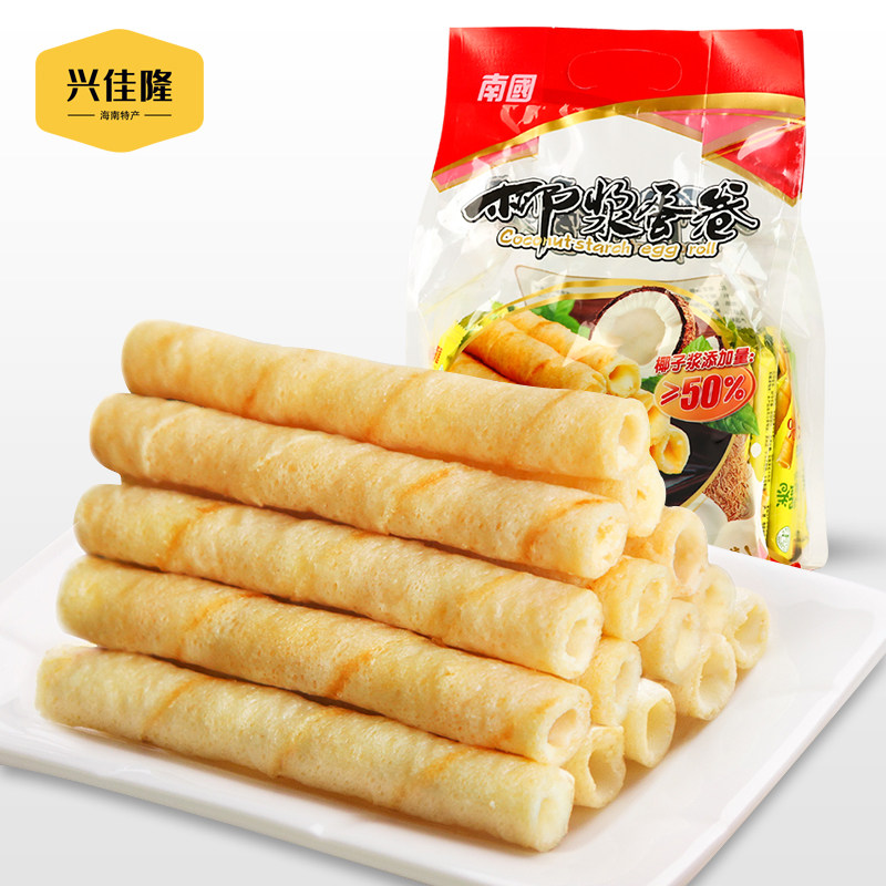 Southern coconut milk egg roll 405g Hainan specially produced coconut milk chicken egg roll snack