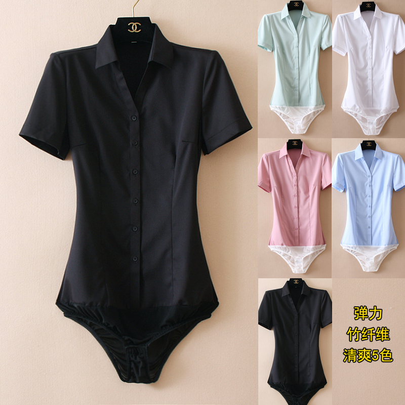 The Shopkeeper Recommends High-Quality Business Workwear: Stretchy Bamboo Fiber Black Shirt Jumpsuit