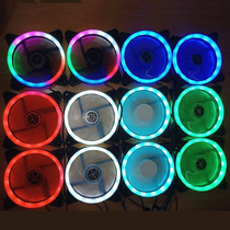 12cm computer case fan led double aperture water cooling heat dissipation silent Aurora Solar Eclipse rgb color changing motherboard AURA