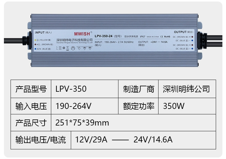 lioa 1000va MEAN WELL chống thấm nước LPV-400W chuyển đổi nguồn điện 220 đến 12V24V ngoài trời ngoài trời dải đèn LED biến áp DC 2 pin mắc nối tiếp nguồn to ong 24v 10a