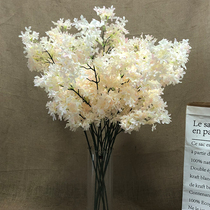 Fake flower cross cherry blossom simulation flower peach blossom branch single wedding floral decoration wedding simulation flower ceiling silk flower