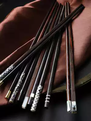 Southeast Asia imported shell chopsticks Rose black wood sour branch wood logs paint-free Japanese-style hotel household soft solid wood