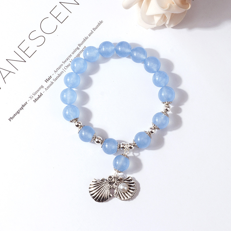 Thơm mật ong chìm như sương giá Runyu nàng tiên cá nhỏ với cùng chiếc vòng tay Luo Yunxi màu xanh nàng tiên cá nước mắt vòng tay sapphire - Vòng đeo tay Clasp vòng mã não
