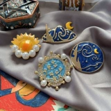 Ретро эмаль, брошь, свитер из жемчуга на лацкан, значок, аксессуары