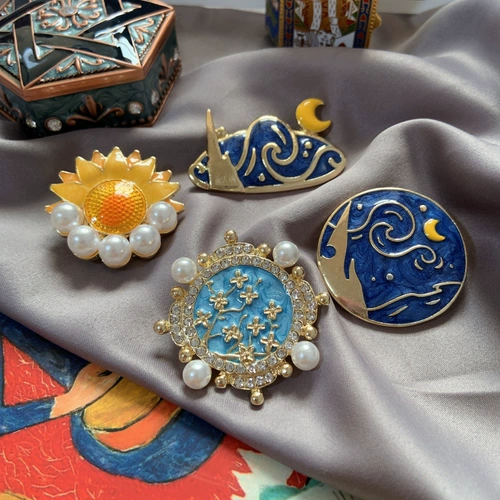 Ретро эмаль, брошь, свитер из жемчуга на лацкан, значок, аксессуары