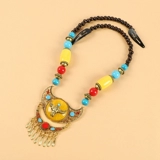 Xu Wanxi с тем же тибетским головным убором тибетской одежды Xuan Nu Back Chain тибетская экзотическая ретро -этническое украшение