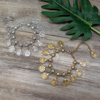 Exported to Europe and the United States, Retro Coin Anklets for Women, Personalized Hippie Bohemian Style Holiday Dance Music Festival Bracelets