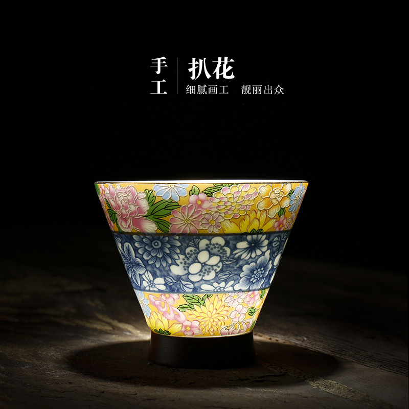 Jingdezhen Grilled Ceramics Kung Fu Teacup Teacup Tasting Tea Cup Personal Master Cup Tea Ceremony Pu'er Cup Tea Bowl Tea Set