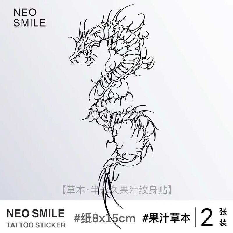 Neosmile Dragon Bone Herbal Juice Semi-Permanent Waterproof Long-Lasting Realistic Covering Semi-Permanent Concealer Tattoo Sticker