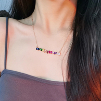 CILOA original design plated gold necklace female titanium steel not to fall color rainbow neck chain summer trend 100 lap silver ornament
