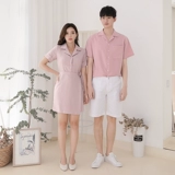 Парная одежда для влюбленных, летняя одежда, брендовая юбка, платье, нарукавники, комплект, рубашка, коллекция 2021, широкая цветовая палитра, короткий рукав