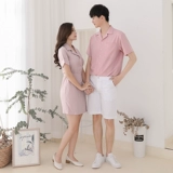 Парная одежда для влюбленных, летняя одежда, брендовая юбка, платье, нарукавники, комплект, рубашка, коллекция 2021, широкая цветовая палитра, короткий рукав