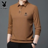 Playboy, мужской осенний лонгслив для отдыха, футболка polo, высокий воротник