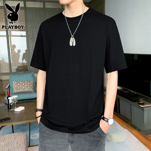 Playboy, хлопковая летняя тонкая футболка с коротким рукавом для отдыха, 2025 года