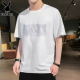 Playboy, летняя белая трендовая футболка с коротким рукавом, в корейском стиле