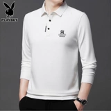 Playboy, мужской осенний лонгслив для отдыха, футболка polo, высокий воротник
