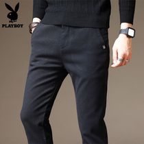 Playboy casual pants mens Korean version of the trend black loose summer new slim small pants long pants men