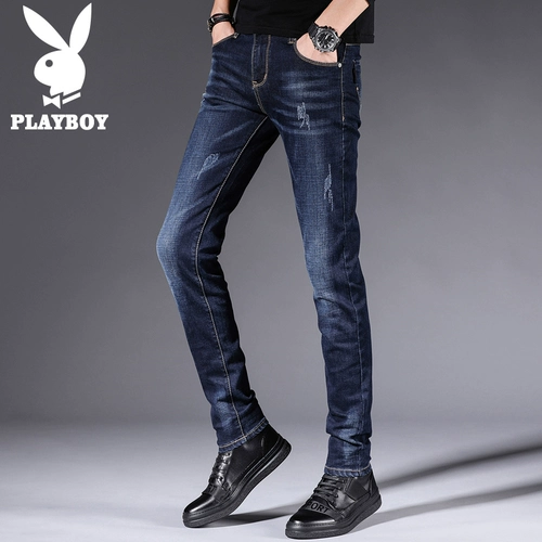 Playboy, демисезонные утепленные джинсы для отдыха, штаны