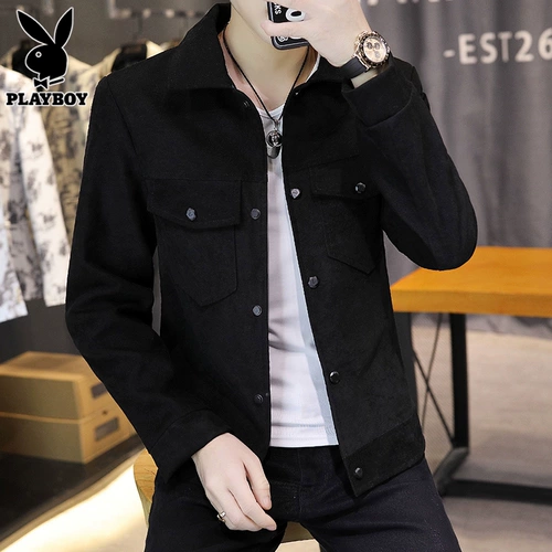 Playboy, мужская весенняя черная куртка для отдыха