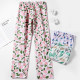 Cotton pajamas women's woven pure cotton spring, autumn and summer air-conditioned trousers new loose couple home trousers thin