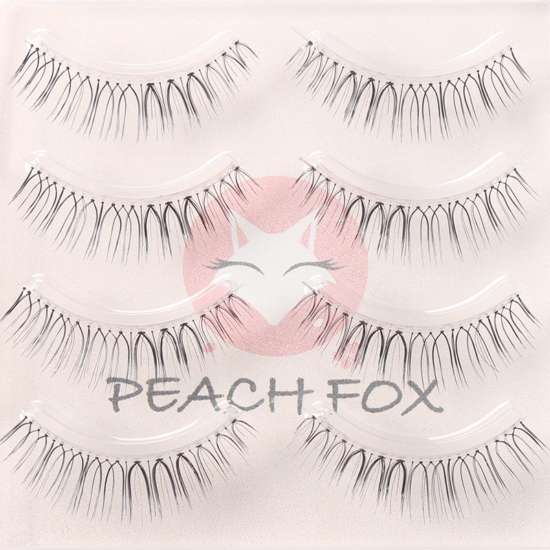 Peach Fox Lông mi giả Nữ mô phỏng siêu nhiên Thành công Lông mi giả Nửa mắt đuôi Net Red Air Ghép N01 lông mi giả tự dính