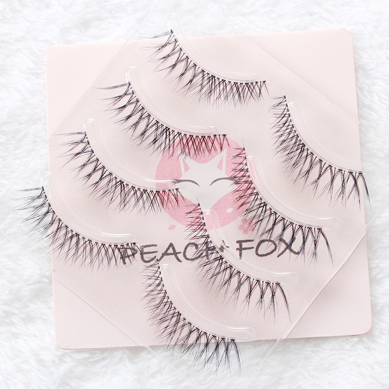 Peach Fox Lông mi giả Nữ Độ dày tự nhiên Mô phỏng Ngay lập tức Lông mi giả Nửa mắt đuôi Net Cô dâu đỏ N05 các loại mi giả tự nhiên
