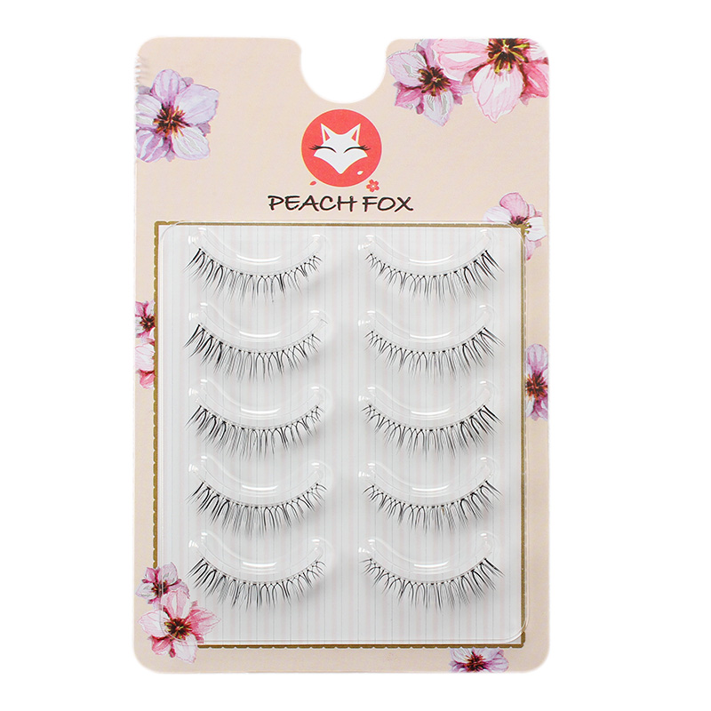 Peach Fox Lông mi giả Nữ trang điểm khỏa thân siêu nhiên Suyan Lông mi giả ngắn Air Daily Student Makeup 010 # keo dán mí