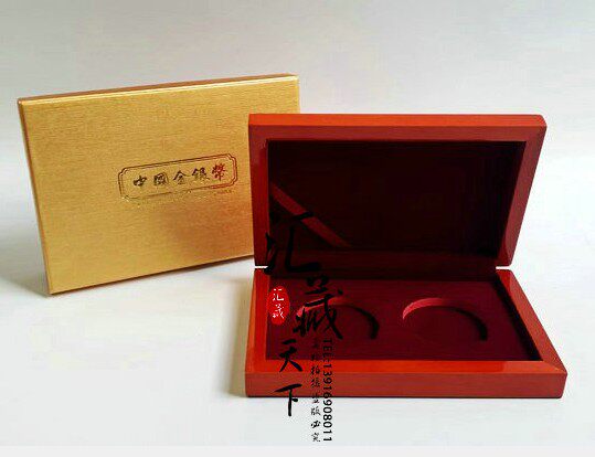 2 holes refined wood box 1 oz Silver coin upscale 2 holes wood box 30g Panda gold Silver coin box