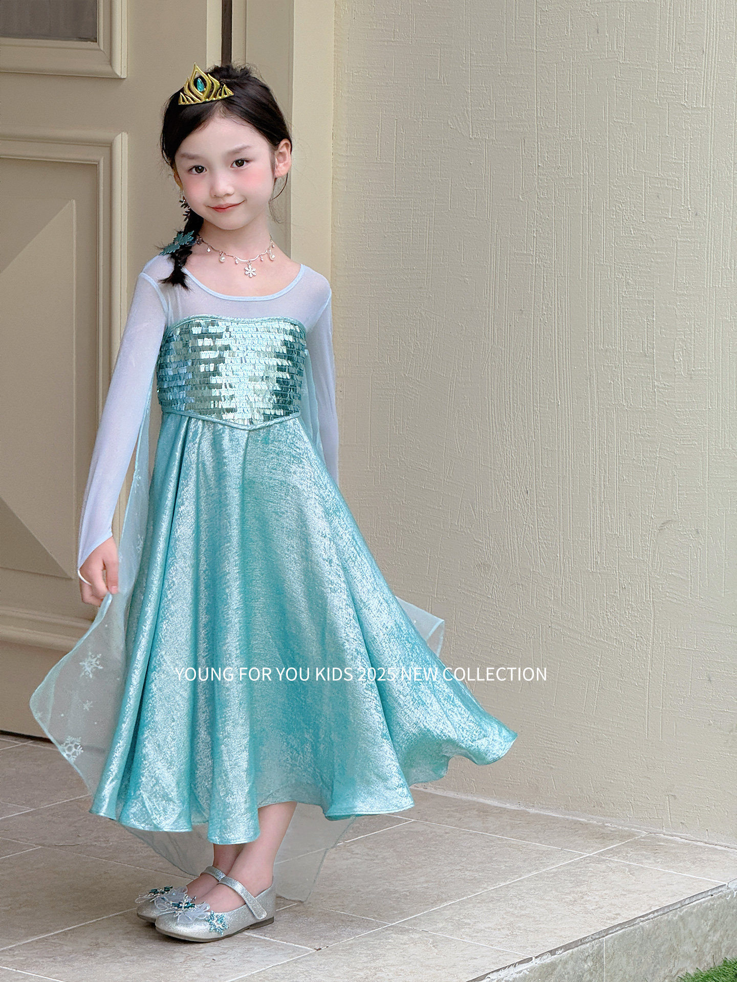YFY经典钜献！艾莎公主女童连衣裙网纱雪花冰雪奇缘生日礼服超仙 — 27