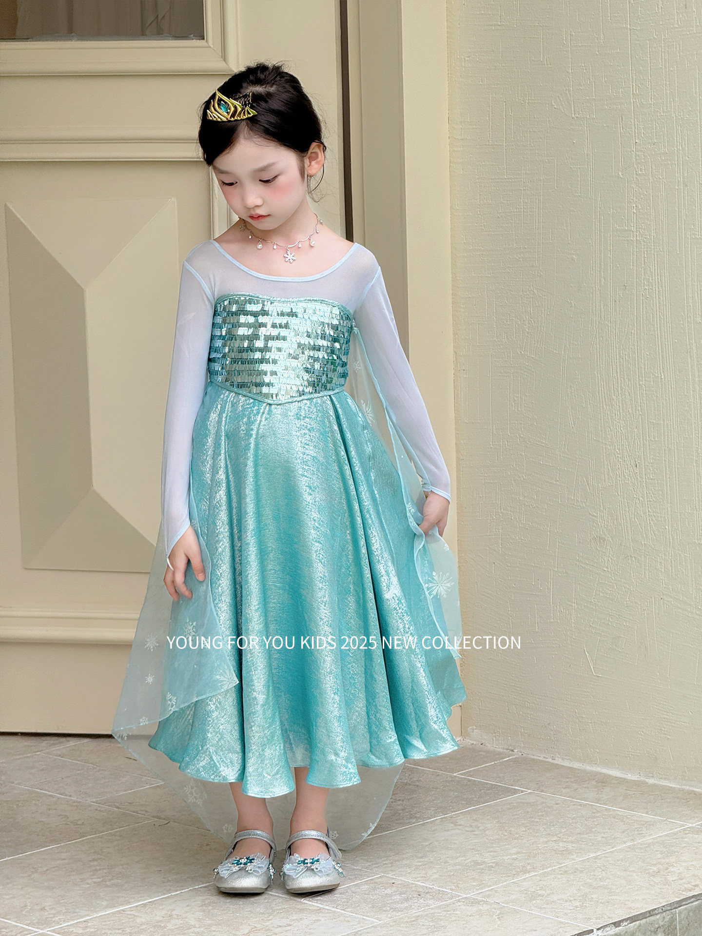 YFY经典钜献！艾莎公主女童连衣裙网纱雪花冰雪奇缘生日礼服超仙 — 29