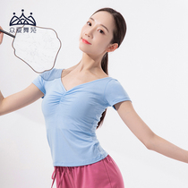 Zhongai Dance Garden Dance Practice Top Summer V-neck Slim Short Sleeve Ballet Class Clothes Modal Bodysuit